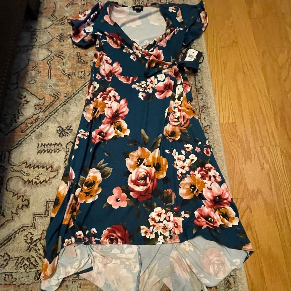 Floral High Low Dress NWT